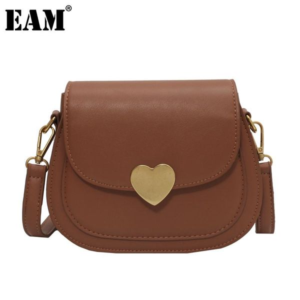 

cross body [eam] women vintage saddle quality pu leather flap personality all-match crossbody shoulder bag fashion tide 2021 18a1398
