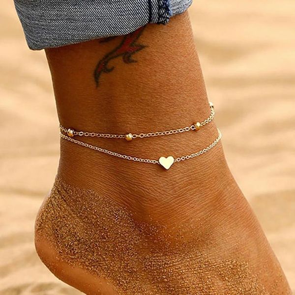 

iparam women's anklet bohemian layered heart anklet 2020 summer beach anklets on foot ankle bracelets for women l qylpoe, Red;blue
