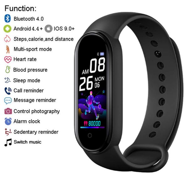 

watch for men women, sports smart wristband, heart rate blood prsure control, m5 and bluetoothdew