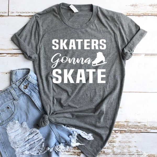

skaters gonna skate women tshirt cotton casual funny t shirt lady yong girl tee 5 colors drop ship s-655, White
