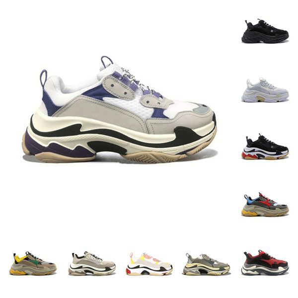 

2020 париж повседневная обувь тройные с тренеры кроссовки папа обувная кроссовки черное нижние мужские женские превосходные частные частные, Black