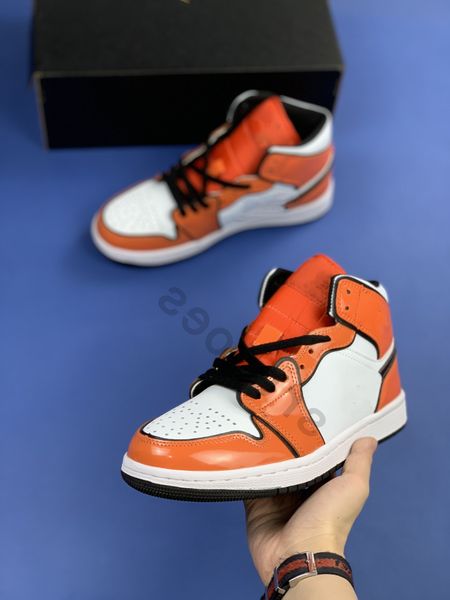 

shoes 1 mid turf orange leather skate men women basketball sneaker white blue jumpman 1s sneakers pu upper rubber sole sports