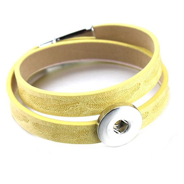 

new snap button jewelry bracelet 18mm leather snap bracelet wrap multilayer bohemian leopard leather jllcng, Golden;silver