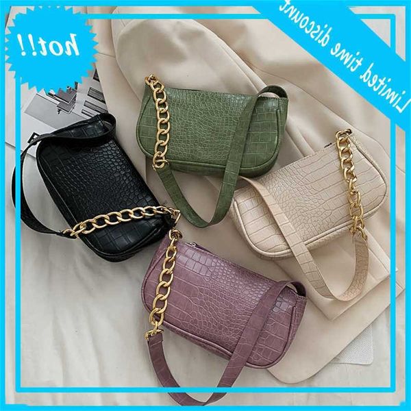 

retro handbag crocodile pattern leather shoulder bags for women chain design luxury hand bag female travel totes 084w