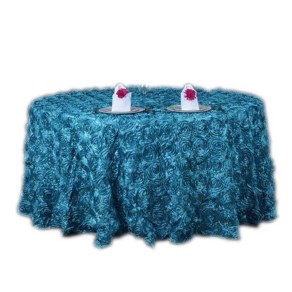 

305 см европа 3d роза вышитый белый стол крышка круглый стирный банкетный декор party decor polyester открытый скатерть протектор bbyyii