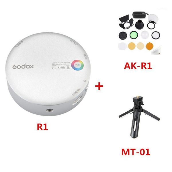 

godox r1 round rgb mini creative light led video light fill 2500k-8500k cri 98 for video recording microfilms still life1