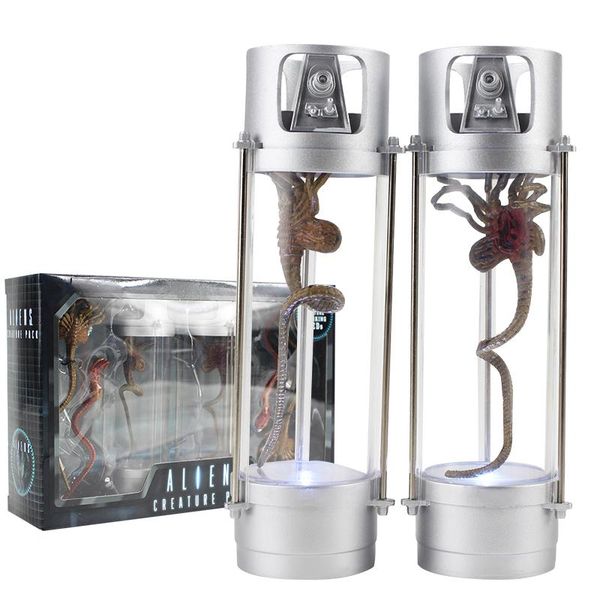 

14 см neca alien vs pretaor игрушки toys creature pack facehugger xenomorph stasis chambers функция светодиодная модель avp toys t200603