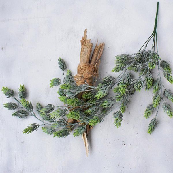 

vintage christmas artificial flowers wall hanging wreath decoration green pineapple pine cone flocked plant ivy vine home decor