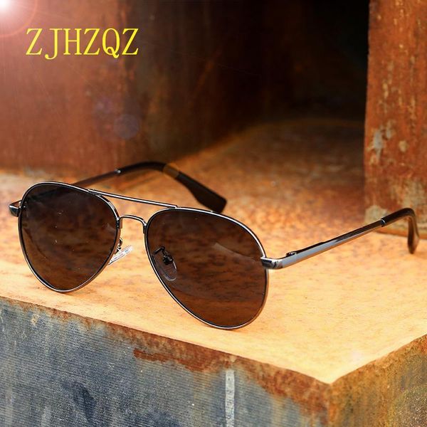 

zjhzqz brand men aluminum steampunk polarized sunglasses small face fashion outdoor sport driving uv400 mirror male for oculos, White;black