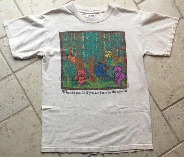 

very raregrateful dead tshirt vtg 90s men fit bear in the woods usa size s~3xl drop shipping, White;black