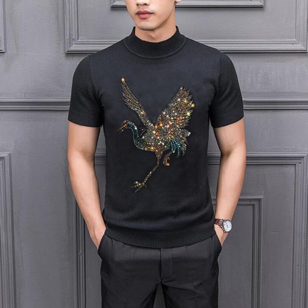 

cashmere drill fashion knit winter man neck short male sweater 6jxg, White;black