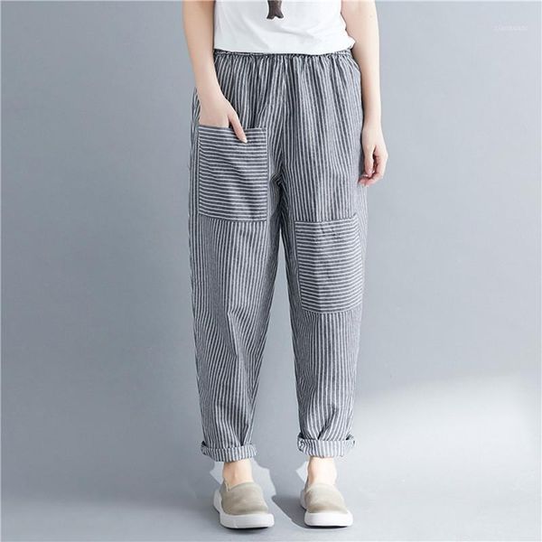 

casual elastic waist trousers with pockets women harem pants 2020 spring autumn sport swear female fashion loose long pants1, Black;white