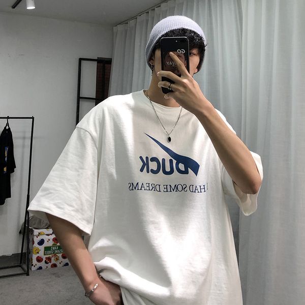 

men's short sleeve t-shirt in summer, White;black