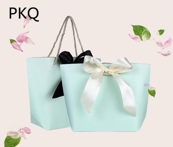 

10pcs gift box packaging ribbon handle paper gift bags kraft paper wedding favors bags package party decoration1