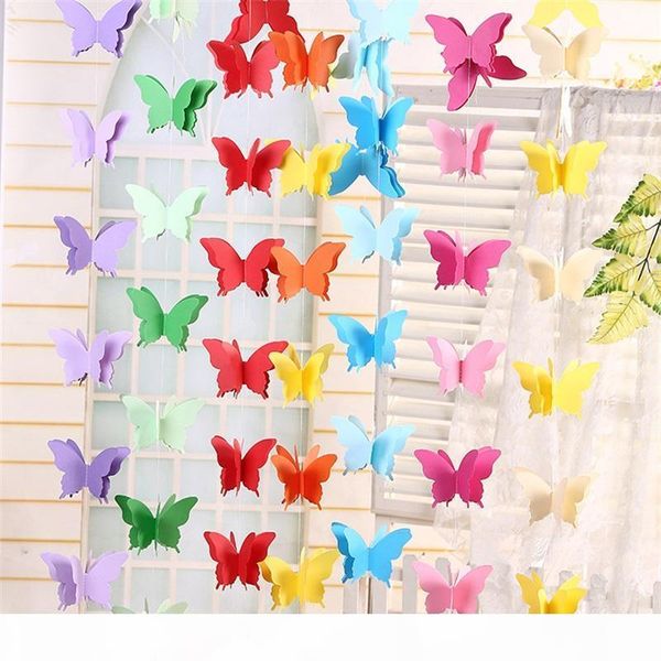 

shop mall window hanging ornament pull flower paper string colorful butterfly paper children room wedding decorate birthday party 3 5yjc1