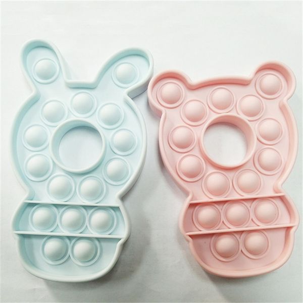 

push pop bubble fidget sensory toy rabbit bear shape autism special needs stress reliever kids funny antistress toys dhl g12807