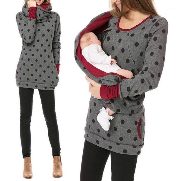 

40#new maternity nursing hoodie sweatshirt winter autumn pregnancy clothes pregnant women breastfeeding sweatshirts shirts, Black
