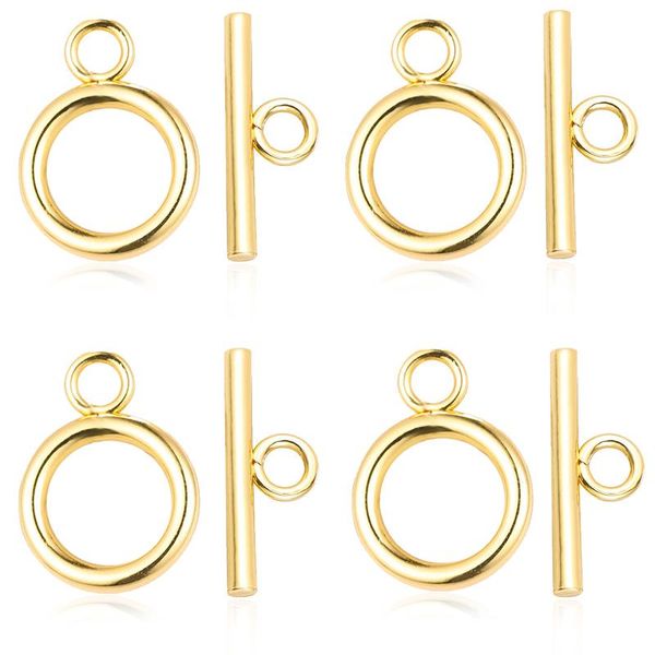 

chains ot fastener bracelet hook toggle buckle connector for jewelry making crafts copper findings clasps diy accessories wholesale, Silver