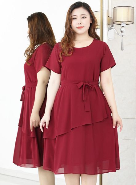 

4xl to 10xl extra plus size women summer dress cascading high waist thin chiffon dresses woman robes vestidos de fiesta ta20338c, White;black