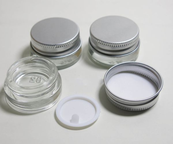Barattolo per crema in vetro di alta qualità da 5 g con coperchio in alluminio, contenitore cosmetico a bocca larga da 5 ml DH8667
