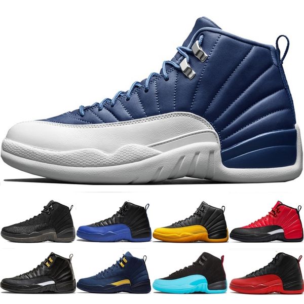 

stone blue university gold men basketball shoes 12 12s gamma blue michigan fiba o-black white flu game mens trainer outdoor sneaker shoes