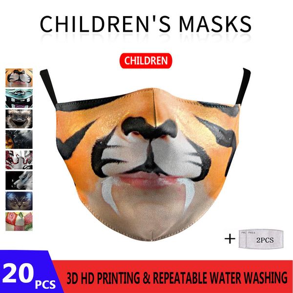 

reusable hd 3d painting 20pcs fashion designer masks protective pm2.5 filter 5layers dustproof windproof hazze