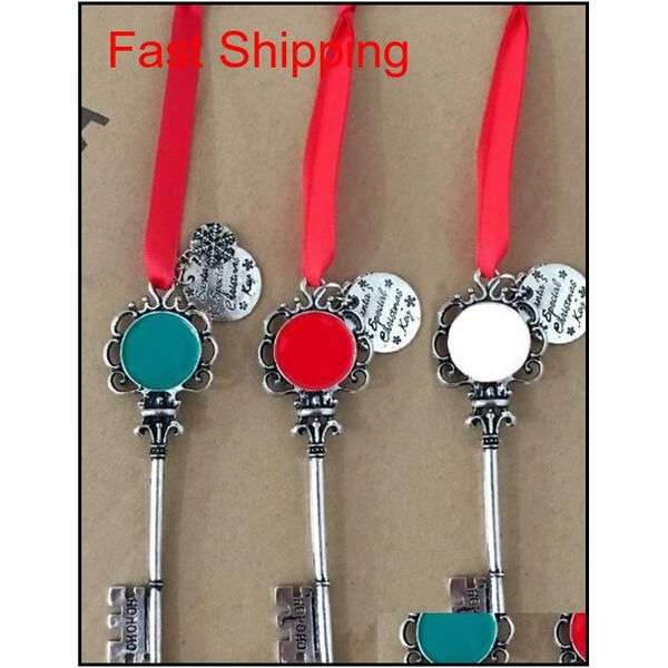 

wholesale new design special personalized christmas tree santa's magic keys christmas ornament gift monog qylanb bde_home, Silver