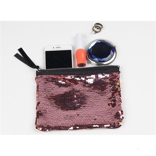 

women reversible sequins mermaid glitter handbag evening clutch bag wallet purse makeup bags storage coin 8 color 5 n3htv