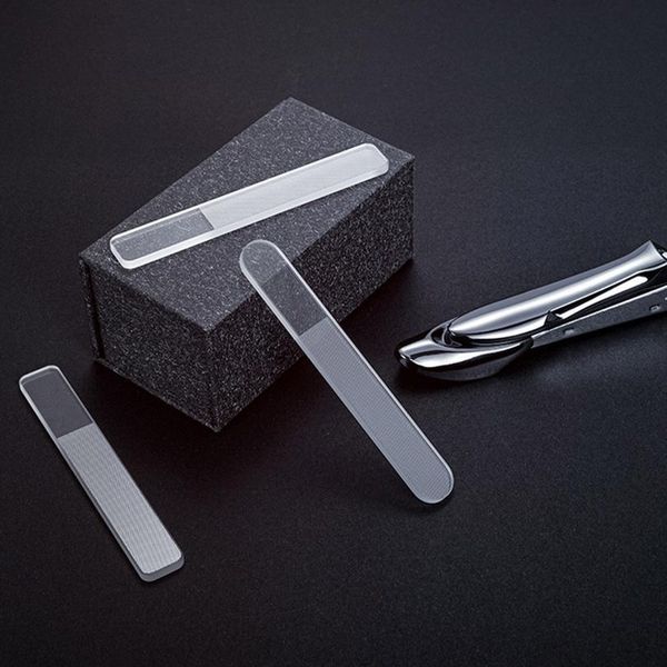 

tempered glass nail file nail art buffer manicure pedicure polishing grinding tool round glass crystal polishing strips qylghy