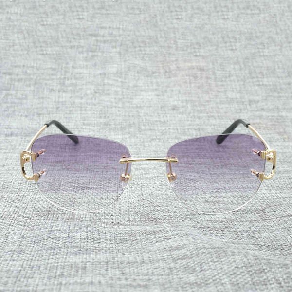 

2022 factory wholesale model rimless wire men oval diamond cutting eyewear accessories oculos shade women eyeglasses for beaching driving su, White;black