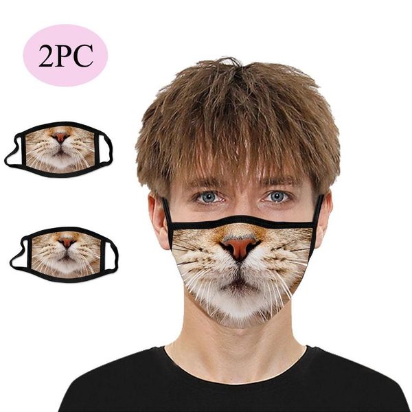 

2pc breathable animal print washable ear mondmasker mascara masques scarf mascherine mondkapjes halloween cosplay mask bbyimk