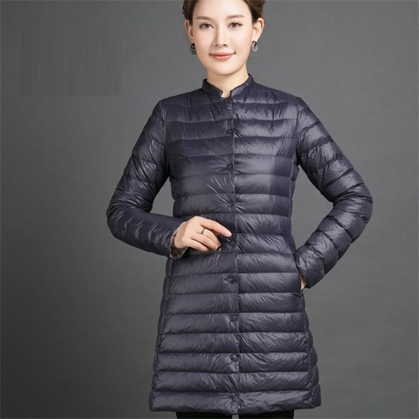 

newbang ultra light women portable female jacket winter long feather slim parkas stand collar womens down jackets c1204, Black