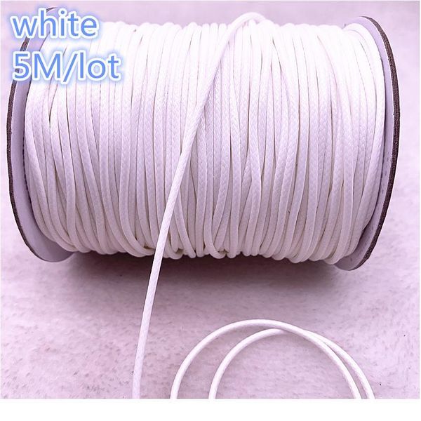 

5m dia 2.0mm waxed cotton cord waxed thread cord string strap necklace rope bead for jewelry making diy qyldbv