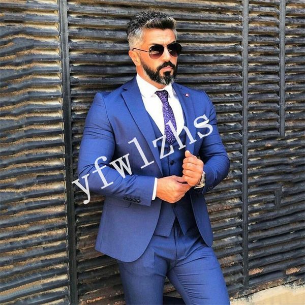 

handsome one button groomsmen notch lapel groom tuxedos mens wedding dress man jacket blazer prom dinner suits (jacket+pants+tie+vest) w504, Black;gray