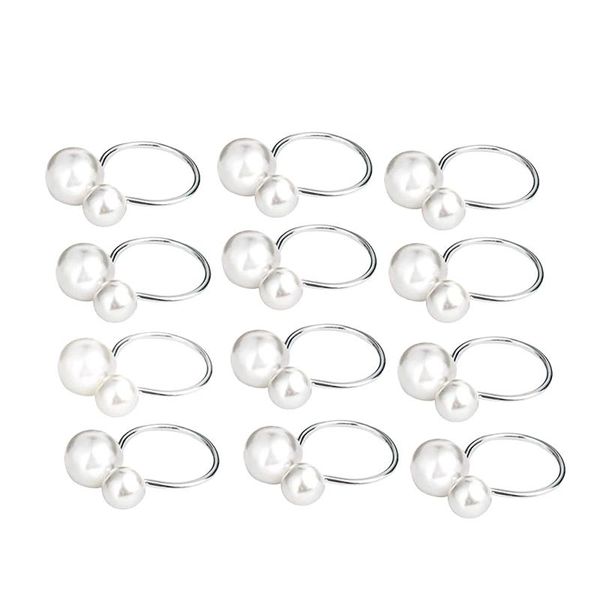

napkin rings 12pcs el table set wire towel buckle pearl ring cloth