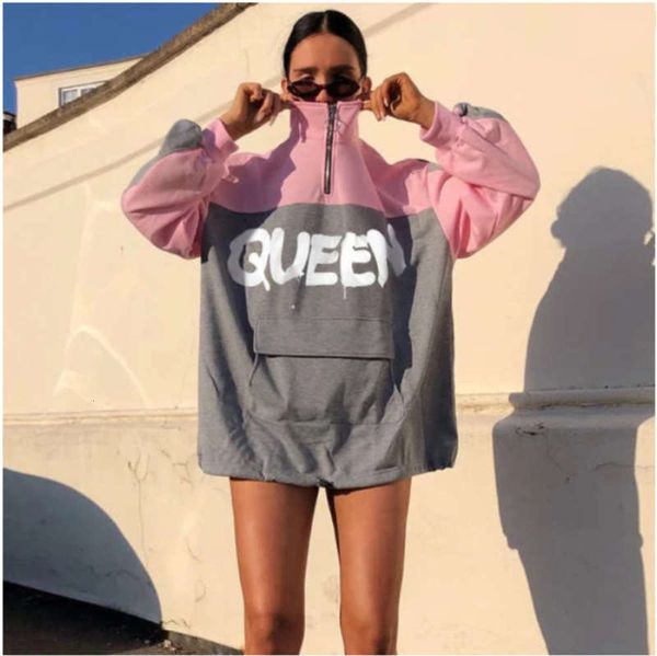 

collar winter women's high autumn and printed loose casual pullover, Black