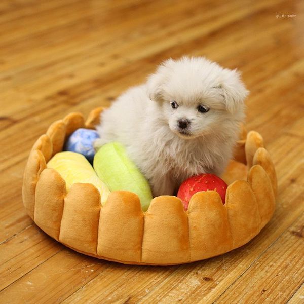 

cat beds & furniture mats fruit tart bed pad keep warm kennel sleep mat nest house removable pet pets gift1