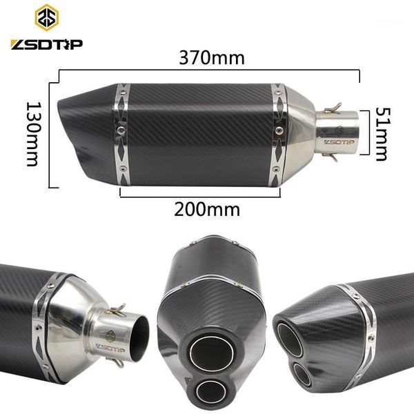 

zsdtrp real carbon fiber exhaust pipe ak motorcycle exhaust pipe muffler with db killer bike racing z750 z8001