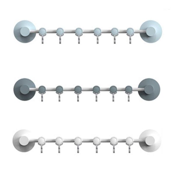 

hooks & rails 6 even row of strong adhesive hook kitchen wall hanging, creative bathroom nail-seamless rack hanger shelves1
