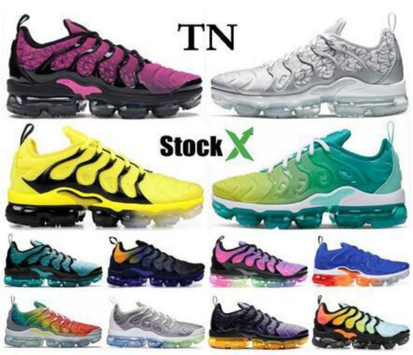 

tn plus running shoes for men women triple black white lemon lime overbranding dark grey white designer sneakers sport shoes