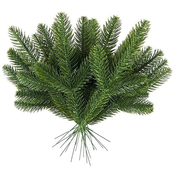

decorative flowers & wreaths 35pcs artificial pine picks christmas branches needles for decoration