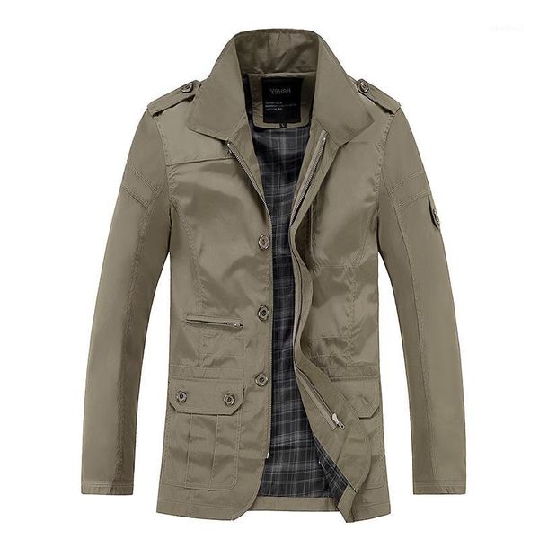 

men's trench coats 2021 autumn long windbreaker men solid color double breasted business mens plus size windbreaker1, Tan;black