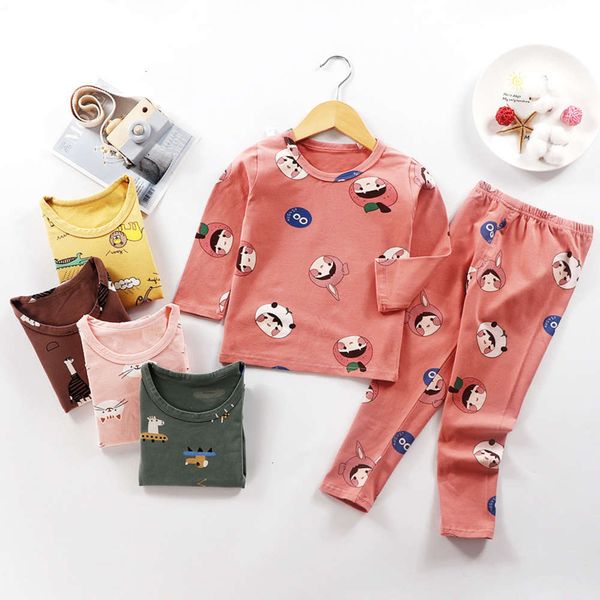 

underwear set children's cotton baby boys and girls lycra autumn pajamas home wear, Blue;red