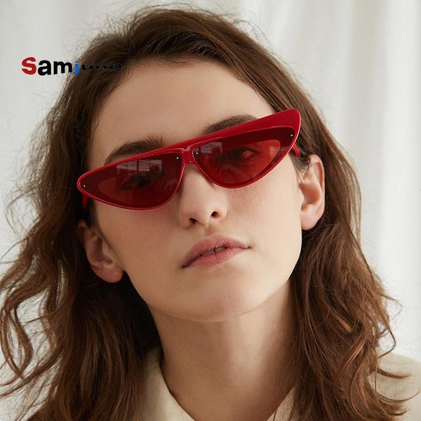 

sunglasses samjune asymmetric cat eye women triangle small ccspace brand glasses designer fashion vintage female shades, White;black