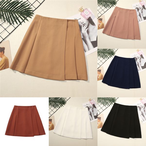 

irregular high waist skirt women korean-style fashion short mini skirt jupe femme spring summer skirts womens faldas c5472 q1209, Black