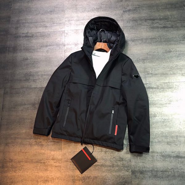

2020 mens winter coat classic fashion popular down jacket windproof classic high density waterproofv asian size down hoodies, Black
