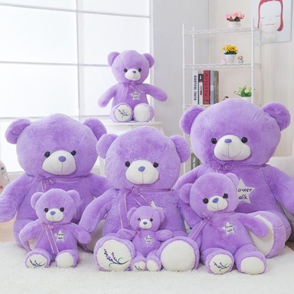 

purple lavender bear stuffed toys girl's birthday gift valentine's day or christmas gift