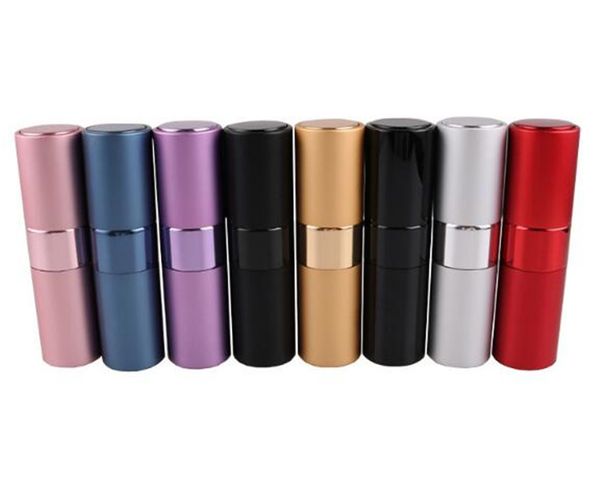 

fashion 15ml/8ml mini aluminum perfume bottle empty filling spray perfume atomizer rotary bottle