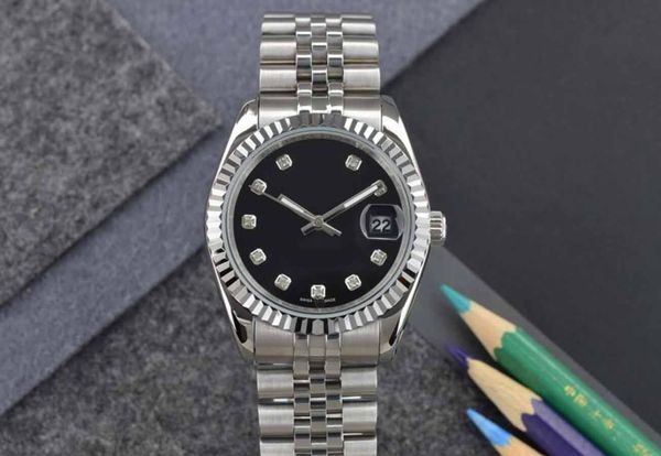 

bp factory new v2 36mm watch watches automatic 2813 black diamonds dial jubilee bracelet version date just wristwat men's sport watches, Slivery;black