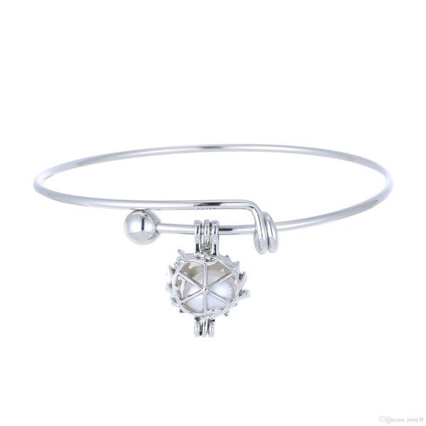 

factoryyt3qoyster new fashion expandable bracelets pearl charm cage lockets bracelet diy jewelry pick size cable wire bangle adjust, Black